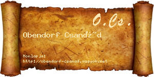 Obendorf Csanád névjegykártya